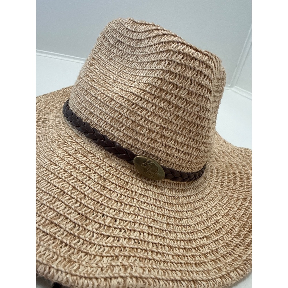 Lvaiz Women's Straw Hat Adjustable Strap Tan Sun Hat Vacation Beach Hat - Picture 2 of 6